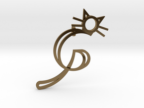 GP Cat Pendant in Polished Bronze