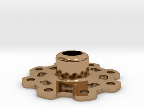 Lightweight Wheel Hub (17 mm) in Polished Brass
