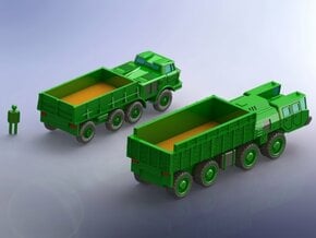 MAZ 7310 / ZIL 135 Trucks  1/220 Z-Scale in Tan Fine Detail Plastic