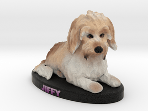 Custom Dog Figurine - Jiffy in Full Color Sandstone
