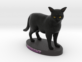 Custom Cat Figurine - Midnight in Full Color Sandstone