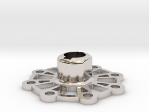 Ultra Lightweight Wheel Hub (17 mm) in Rhodium Plated Brass