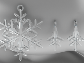 Snowflakes pendants in Clear Ultra Fine Detail Plastic