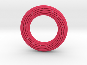 0162 Torus of Doubly Twisted Strips (p=1, d=5cm) in Pink Processed Versatile Plastic