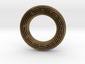 0162 Torus of Doubly Twisted Strips (p=1, d=5cm) in Natural Bronze