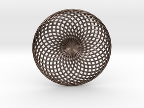 0163 Torus of Doubly Twisted Strips (n=32, d=15cm) in Polished Bronze Steel