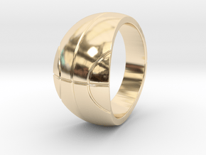 Size 6 Basketball Ring  in 14k Gold Plated Brass