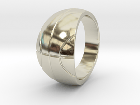 Size 6 Basketball Ring  in 14k White Gold