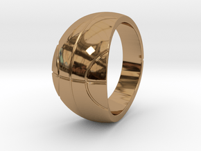 Size 6 Basketball Ring  in Polished Brass