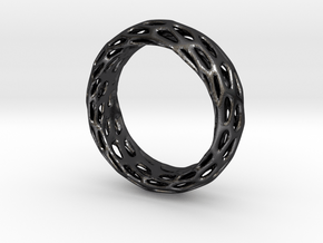 Trous Ring S10 in Polished and Bronzed Black Steel