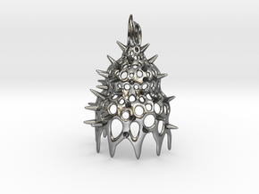 Calocyclas Radiolarian pendant in Polished Silver