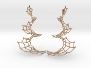 Spiral Spider Web Earrings in 14k Rose Gold Plated Brass