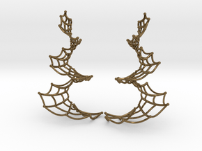 Spiral Spider Web Earrings in Natural Bronze