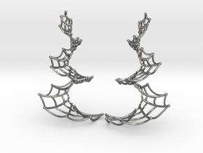 Spiral Spider Web Earrings in Polished Silver