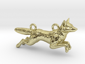 Jumping Fox in 18k Gold Plated Brass