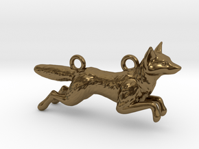Jumping Fox in Polished Bronze