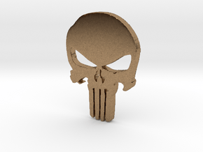 Punisher Pendant 25mm  in Natural Brass