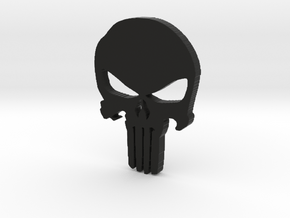 Punisher Pendant 25mm  in Black Natural Versatile Plastic