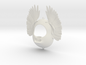 Seed-house with wings 18cm  in White Natural Versatile Plastic
