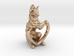 Fox Heart in 14k Rose Gold Plated Brass