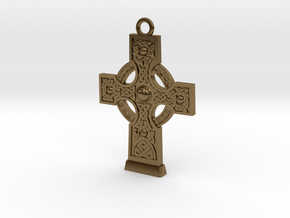 Celticcross Necklace Small in Polished Bronze