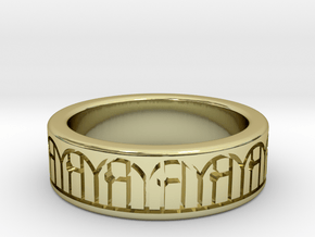 3D Printed Harmony Ring Size 7 by bondswell3D in 18k Gold Plated Brass