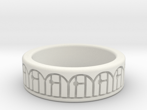 3D Printed Harmony Ring Size 7 by bondswell3D in White Natural Versatile Plastic