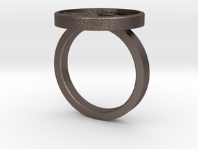 Watch Ring in Polished Bronzed Silver Steel