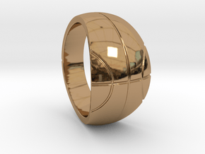 Size 7 Basketball Ring  in Polished Brass