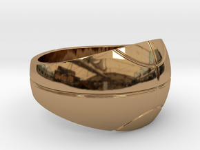 Size 8 Basketball Ring  in Polished Brass