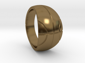 Size 9 Basketball Ring  in Polished Bronze
