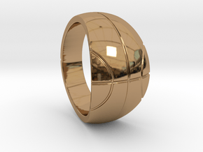 Size 9 Basketball Ring  in Polished Brass