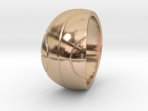 Size 10 Basketball Ring  in 14k Rose Gold Plated Brass