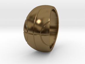 Size 10 Basketball Ring  in Polished Bronze