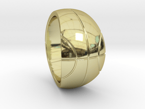 Size 11 Basketball Ring  in 18k Gold Plated Brass