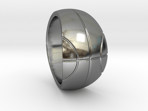 Size 11 Basketball Ring  in Polished Silver