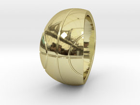 Size 12 Basketball Ring  in 18k Gold Plated Brass