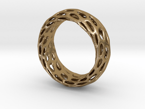Trous Ring Size 5.5 in Polished Gold Steel