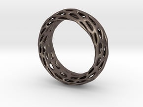 Trous Ring Size 8.5 in Polished Bronzed Silver Steel
