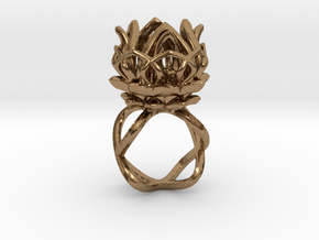 The Lotus Flower Ring / size 7 1/2 US in Natural Brass