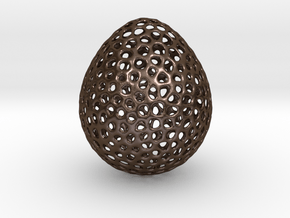 Egg Voronoi Style 5Cm hight in Polished Bronze Steel