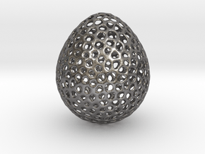 Egg Voronoi Style 5Cm hight in Polished Nickel Steel