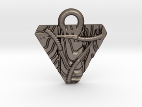 Skaven Shield keychain in Polished Bronzed Silver Steel