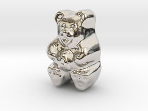 Gummy Bear Actual Size in Rhodium Plated Brass