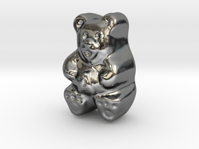 Gummy Bear Actual Size in Fine Detail Polished Silver