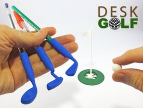 Desk Golf (COMPLETE SET) in White Processed Versatile Plastic