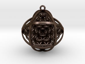 Ball Of Life 1.5" Pendant  in Polished Bronze Steel
