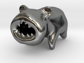 Faceless Bear That is Eating Your Finger in Fine Detail Polished Silver