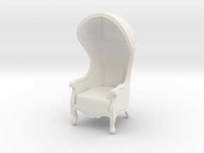 1:48 Quarter Scale Untextured Carrosse Chair in White Natural Versatile Plastic