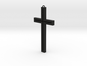 Modern Cross in Black Natural Versatile Plastic